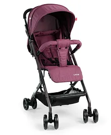 LuvLap Voyager Baby Stroller / Pram with 5 point Safety Harness, Easy Fold, Extended Canopy, Multi level recline, Looking window, easy Assembly,  (Violet)