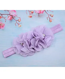 Little Miss Cuttie Triple Chiffon Flower  Embellished Headband  - Lavender