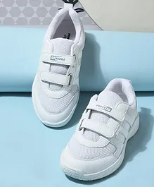 LIBERTY Velcro Closure School Shoes -  White