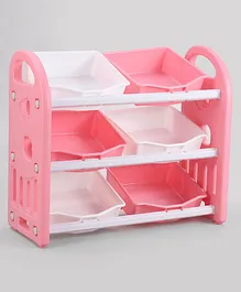 Multipurpose Storage Shelves with 6 Containers - Pink