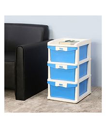 Nilkamal Chests of 3 Drawers CHTR23NT  Multi-Purpose Storage Organizer Blue And Cream Colour