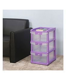 Nilkamal Chests of 3 Drawers CHTR23NT  Multi-Purpose Storage Organizer Violet Colour