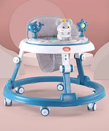 Play Nation Multifunctional 360° Baby Walker with 2 Level Height Adjustment & Musical Play Tray Cum Feeding Tray -  Blue