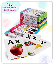 Babyhug 150 Pieces Early Learning and Educational Double Sided Flash Cards- 8 Sets