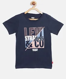 Levi's Half Sleeves Brand Log & Text Printed Tee -  Blue