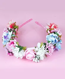 Tia Hair Accessories  Floral Embellished Tiara Style Hair Band - Multi Colour