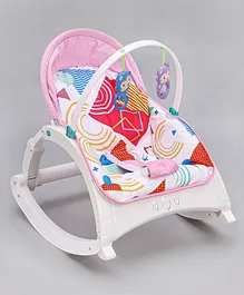 Play Nation Newborn To Toddler Portable Baby Rocker With Music Soothing Vibration & Toys BIS Approved - Pink