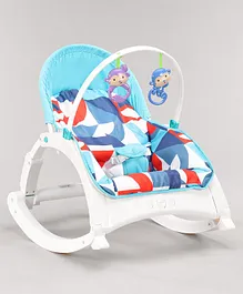 Play Nation Portable Baby Rocker With Music Soothing Vibration & Feeding Tray with Toys-Blue