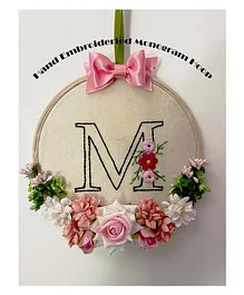 Li'llPumpkins  Personalized Customized Felt and Thread Hand embroidered Hoop Art with Alphabet Monogram for Kids - Multi color