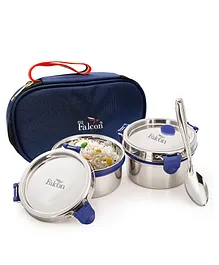 PddFalcon Stainless Steel EcoNxt Lunch Box Set of 2, Blue 600ml