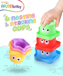 Intellibaby 5-in-1 Multicoloured Star Shaped Monster Stacking Cups | Bath Time & Outdoor Sorting & Nesting Play