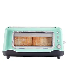 Dash See-Through Wide Slot Pop-Up Toaster- Aqua