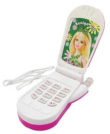 VGRASSP Musical Flip Mobile Phone Toy for Kids, Toddlers With Blinking Light And Dynamic Music - Pretend Play Toy (Open Flip Mobile Measurement - 14.5 X 5 X 2.5 CM)