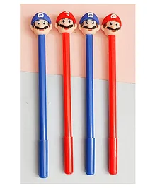 TERA 13  Mario Theme Blue Ink Gel Pen Assorted Colour - 4 Pcs