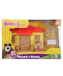 Masha and The Bear Dollhouse Playset Masha's House with Furniture- Yellow