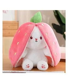 Deals India Strawberry Bunny Plush Toys , with Zipper, Reversible Bunny Soft Toy - 12 Inches