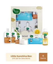 Mother Sparsh Little Sunshine Box Bathing Essentials and Skincare Set - Pack of 5