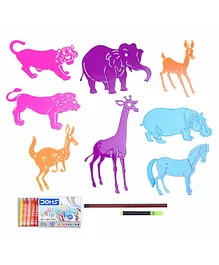Zephyr Funcil  Animals Stencil Set - Multicolour