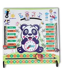 Smartcraft Panda Busy Board -7 Activities Wooden Teaching Clock Board Toys for Kids, Babies, and Toddlers.