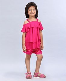 Soul Fairy Singlet Layered Top & Shorts With Tassles - Pink Soul Fairy Singlet Layered Top & Shorts With Tassles - Pink