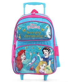 Disney Princess School Trolley Bag Royal Elegance in Every Step for Little Royalty Blue - 18 Inches