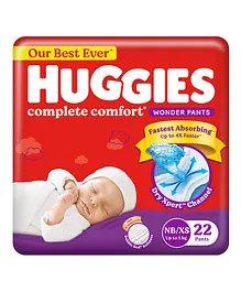 Huggies Complete Comfort Wonder Baby Diaper Pants Extra Small (NB/XS) Size - 22 Pieces