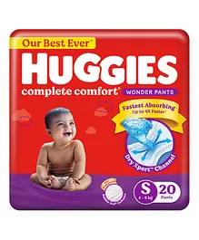 Huggies Complete Comfort Wonder Baby Diaper Pants Small (S) Size  -  20 Pieces