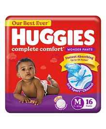 Huggies Complete Comfort Wonder Baby Diaper Pants Medium (M) Size - 16 Pieces
