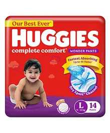 Huggies Complete Comfort Wonder Baby Diaper Pants Large (L) Size - 14 Pieces