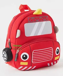 YAMAMA Cute 3D Neoprene Fire Truck Backpack With Front Pocket Adjustable Straps For Kids Premium Design Bag For Kids Best For Pre School Kindergartens Picnic And Holidays  Multicolor