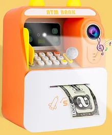 Elecart Mini ATM Money Bank with Electronic Lock Face Recognition Auto Scroll Paper Money & Coin for Kids Teens (Random Color)