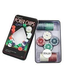 VGRASSP 100 Pcs Poker Chips Set With 1 Dealer Button For Poker Game Toy For Kids, Adults - Packed In Tin Case With Instruction Manual - Have More Fun And Enjoyment With Family And Friends