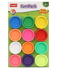 Fun Dough Funskool Fun Pack Of 12 - Multicolor (Color May Vary)