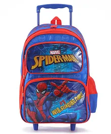 Spiderman School Trolley Bag Inspire Learning with Spider Man's Style Blue - 16 Inches