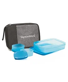 Signoraware Compact Lunch Box Big with Bag, (Set of 1), (Colors May Vary)
