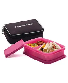 Signoraware Compact Lunch Box Small with Bag, (Set of 1), (Colors May Vary)
