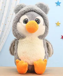 DearJoy Penguin with a Hoddie Softy Toy - Grey Height 25 cm