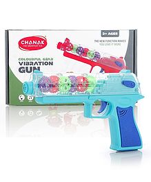 Aditi Toys Transparent Gear Gun Toy For Kids, Electric Concept Gear Gun With Moving Gears, Vibration, Music & Lights - Blue