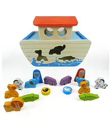 Playbox Wild Cruise Wooden Animal Ark Toy, Educational Animal Transport Ship, Noah's Ark Inspired Toy Set, Animal Adventure Wooden Toy, Imaginative Play Ark with Animals, Creative Animal Ship Playset