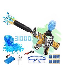 Fiddlerz Electric Gel Balls Blaster Gun Toy For Kids Foam Blaster Toy with 3000 Gel Soft Splatter Balls, Ammo, Goggles, Scope Toy Gun for Outdoor Game For Boys Girls  - Yellow