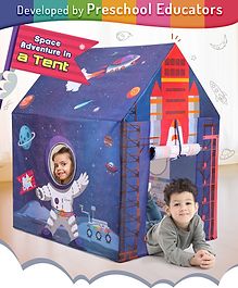 Intelliskills Space Rocket Adventure Foldable Tent Playhouse for Indoor & Outdoor Play - Blue