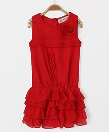 Soul Fairy Rara Georgette Dress With Pintuck - Red Soul Fairy Rara Georgette Dress With Pintuck - Red