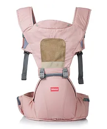 INFANTSO 4-in-1 Adjustable Hip SEAT Baby Carrier Soft & Comfortable with Safety Belt, Multi-Utility Pockets and Wide Cushioned Straps - Pink