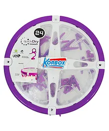 Quick Dry Plastic Cloth Drying Stand Hanger with  24 Clips/pegs, Baby Clothes Hanger Stand- Purple