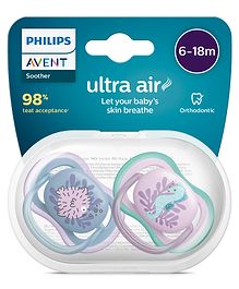 Avent SCF085/61 Soother Air Orthodontic Pacifiers Pack of 2 - Light Blue