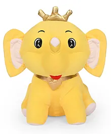 Besties Adorable Crown Elephant Soft Toy Yellow - Height 30 cm
