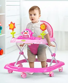 Baybee Clora Baby Push Walker for Kids, Activity Kids Round Walker with 3 Height Adjustable, Light & Musical Toy Rattles (Pink)
