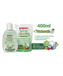 Pigeon Liquid Cleanser Naturals Combo (Bottle Plus Refill) - 400 ml