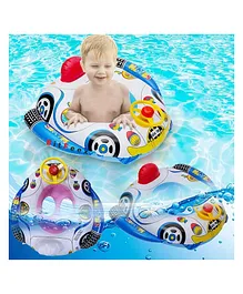 BitFeex Car Ring Swimming Tube for Kids with Manual Pump Baby Swimming Tube Safe Anti-flip Inflatable Swimming Floats for Kids-Color may vary