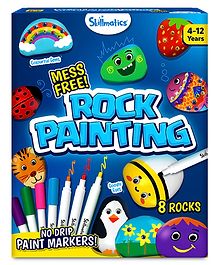 Skillmatics Rock Painting Kit - Mess-Free Art & Craft Activity for Girls & Boys, Craft Kits & Supplies, DIY Creative Activity, Gifts for Kids